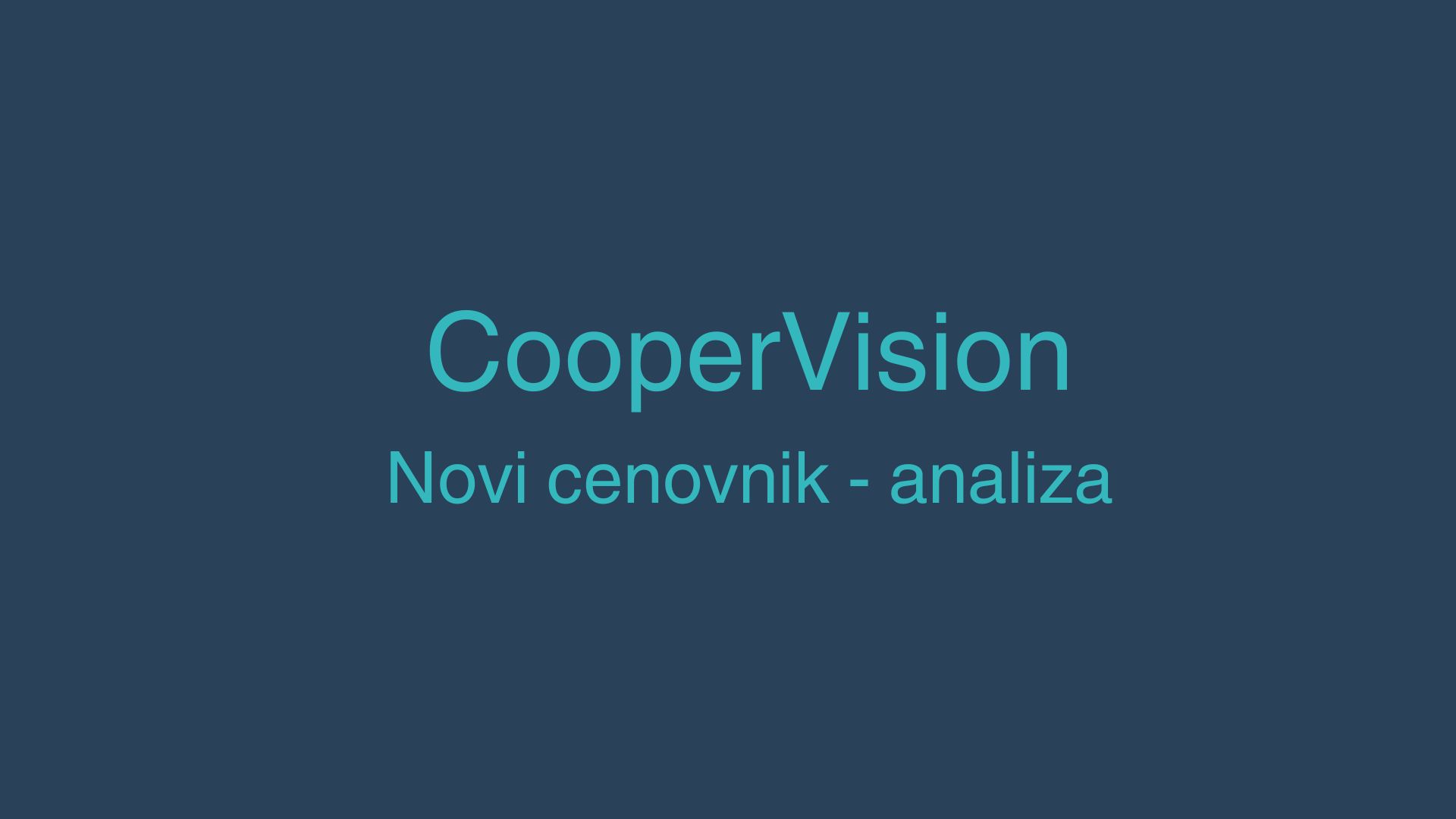 CooperVision - novi cenovnik